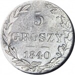 Królestwo Polskie, 5 groszy 1840, cyfra 1 w dacie szersza