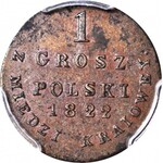 Kingdom of Poland, 1 grosz 1822 FROM KRAINE COPPER, minted