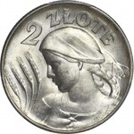 2 złote 1925, Żniwiarka, kropka po dacie (Londyn), mennicza