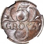 5 groszy 1928, mennicze, kolor BN