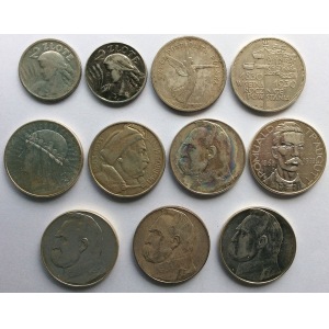 Zestaw 11 srebrnych monet II Rzeczpospolitej