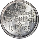 Wolne Miasto Gdańsk, 1/2 guldena 1923, mennicze