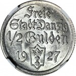 Wolne Miasto Gdańsk, 1/2 guldena 1927, mennicze