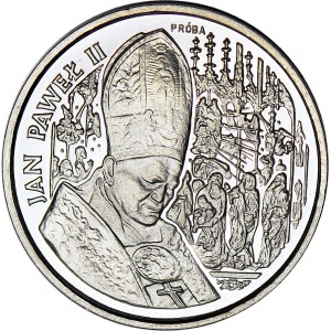100.000 złotych 1991, Jan Paweł II, popiersie na tle ołtarza, PRÓBA NIKIEL