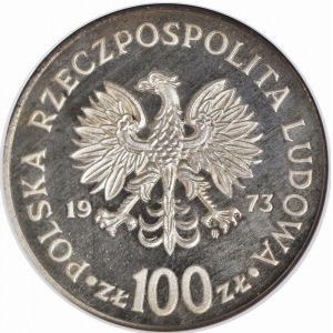 100 złotych 1973, Mikołaj Kopernik, PRÓBA, AG