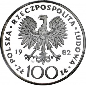 100 złotych 1982, Jan Paweł II, LUSTRZANE, DEEP CAMEO