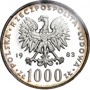 1000 złotych 1983, Jan Paweł II, LUSTRZANE, ULTRA CAMEO