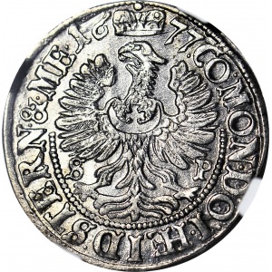 Śląsk, Księstwo Oleśnickie, Sylwiusz Fryderyk, 3 krajcary 1677 SP, Oleśnica, mennicze