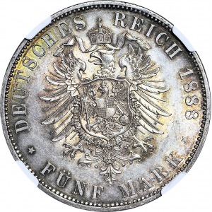 Niemcy, Prusy, Fryderyk III, 5 marek 1888 A, Berlin, mennicze