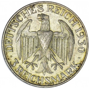 Niemcy, Republika Weimarska, 3 marki 1930, Muldenhutten