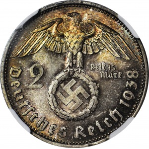 Niemcy, 2 marki 1938 E, Hindenburg, wyśmienite
