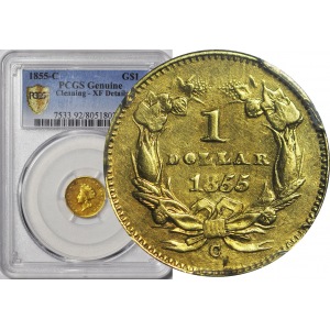 USA, 1 dolar 1855, Indiańska Księżniczka, Charlotte, bardzo rzadki