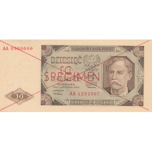 SPECIMEN, 10 złotych 1948, ser. AA8900000