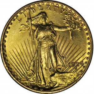USA, 20 dolarów 1924 Filadelfia, Saint Gaudens
