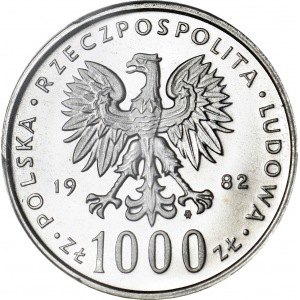 1000 złotych 1982, Jan Paweł II, LUSTRZANE, DEEP CAMEO, nienotowane