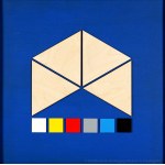 Gerard Jürgen Blum-Kwiatkowski (1930 - 2015), Kompozycja geometryczna na niebieskim tle