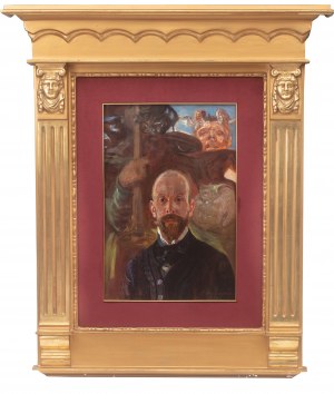 Jacek Malczewski (1854 Radom - 1929 Kraków), Autoportret ze Sławą i Satyrem, 1902 r.