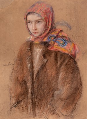 Teodor Axentowicz (1859 Braszów/Rumunia - 1938 Kraków), Dziewczyna w chuście