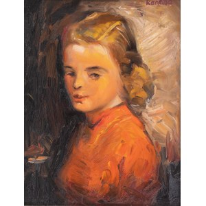 Rajmund Kanelba (1897 Warsaw - 1960 London), Portrait of a girl in a red blouse