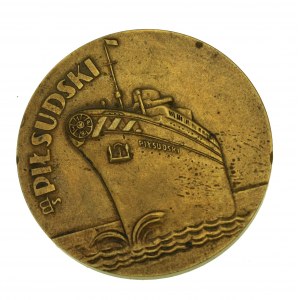 Medal MS Piłsudski pierwsza podróż 1935r