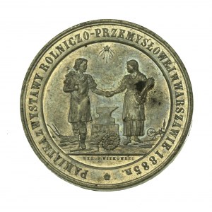 Medal Pamiątka z Wystawy Rolniczo-Przemysłowej w Warszawie 1885r