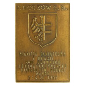 Plakieta Mistrzostwa Lekkoatletyczne Polski 1937r, Chorzów