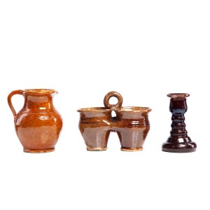Zestaw ceramiki dekoracyjnej - ludowa ceramika z Rędocin