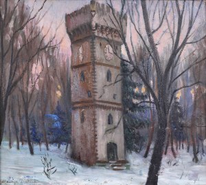 Henryk Dietrich (1889-1948), Widok na Wieżę Zamkową w polskim Cieszynie