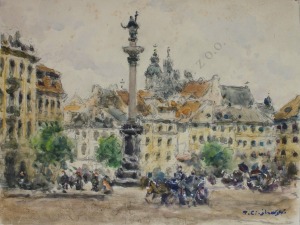 Tadeusz Cieślewski (1870-1956), Warszawa-Plac Zamkowy