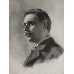 Heinrich Voll(XIX/XX w.), Portret męski (1908)