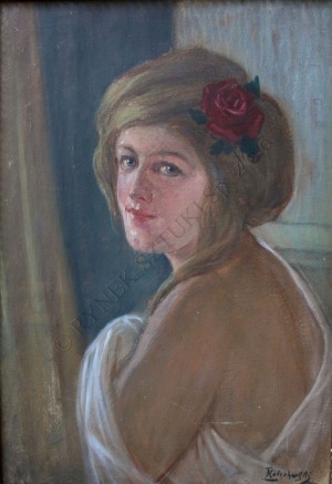 Kasper Żelechowski (1863-1942), Dziewczyna z różą(1940)