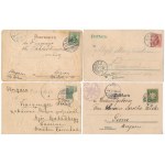 10 db RÉGI hosszú címzéses német szecessziós dombornyomott litho város képeslap vegyes minőségben / 10 pre...