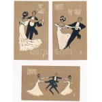 Századforduló előtti táncok - 6 db 1906 előtti képeslap / Famous dance styles before the turn of the century - 6 pre...