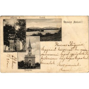 1904 Abda (Győr), kápolna, vashíd, templom (Rb)