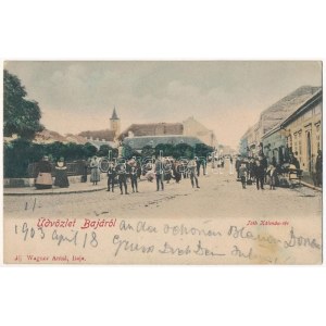 1903 Baja, Tóth Kálmán tér, piac. Ifj. Wagner Antal kiadása