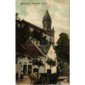 1906 Bánfalva, Sopronbánfalva, Wandorf; Kármeliták zárdája, lovasszekér, dohány és bélyeg eladás, bor üzlet (fl...