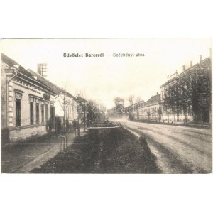 1917 Barcs, Széchenyi utca, Drávavidék szerkesztősége, Szilágyi György üzlete