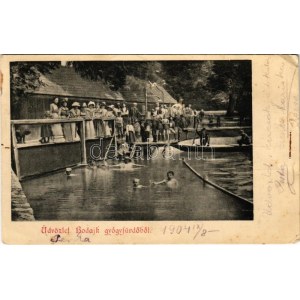 1904 Bodajk, gyógyfürdő (apró lyukak / small pinholes)