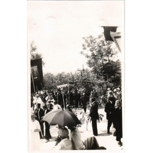 1927 Budaörs, Szent István Ünnep augusztus 20-án, felvonulás. photo (Rb)