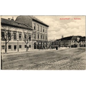 Budapest II. Széna tér, villamosok, régi Szent János kórház, Seifert Dezső kávéháza...