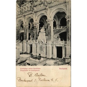 1905 Budapest V. Igazságügyi palota lépcsőháza, belső. Divald Károly 39.