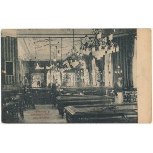 1908 Budapest VI. Fővárosi Orpheum Kávéház biliárdterme, belső (fl)
