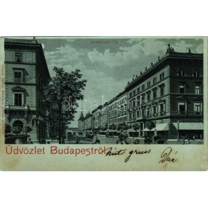 1900 Budapest VI. Andrássy út, kávéház.Ottmar Zieher litho (Rb)