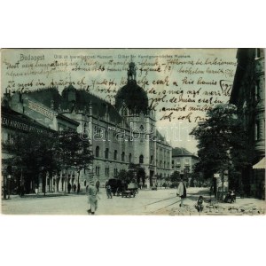 1907 Budapest IX. Üllői út, Iparművészeti Múzeum, útépítés, gyógyszertár, Hazai Hirdetési részvénytársaság ...