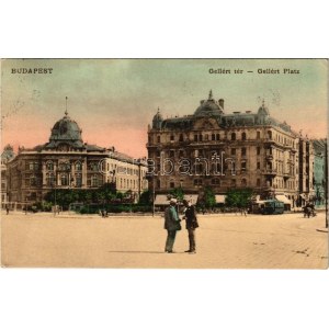 1911 Budapest XI. Gellért tér, M. kir. József Műegyetem, Wellish Sándor és Gyula háza...
