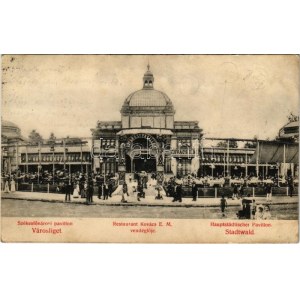 1910 Budapest XIV. Városliget, Székesfővárosi pavilon, Kovács E. M. vendéglője (fl)