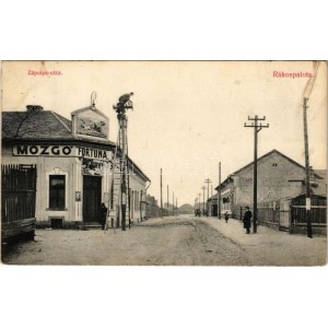 1913 Budapest XV. Rákospalota, Zápolya utca, Fortuna Mozgó mozi, villanyszerelés, fűszerkereskedés üzlete...