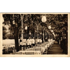 1935 Budapest XV. Rákospalota-Újpest, Horváth-kert nagyvendéglő, kert pincérekkel (Tulajdonos ifj. Fehér Károly...