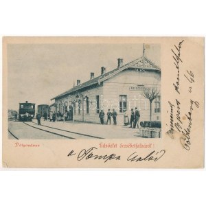 1900 Budapest XX. Pestszenterzsébet, Pesterzsébet, Erzsébetfalva; vasútállomás, XIIh. osztályú (később 377 sorozatú...