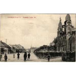 1916 Budapest XX. Pestszenterzsébet, Pesterzsébet, Erzsébetfalva; Kossuth Lajos tér, Schwartz Henrik üzlete...